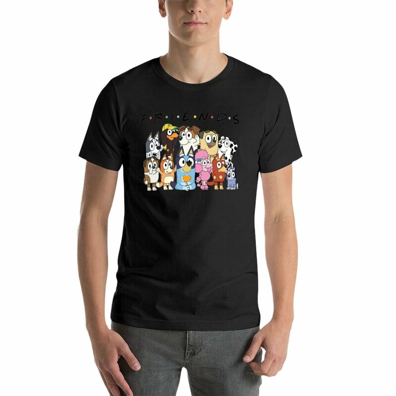 Camiseta divertida para hombre, camisa personalizada con diseño de perro y amigos, ropa bonita