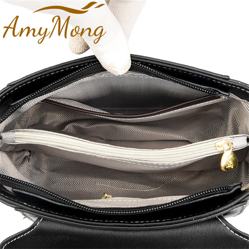 Роскошные женские сумочки, кошелек, трехслойная дизайнерская сумка-тоут через плечо, Повседневная Большая Высококачественная кожаная сумк...
