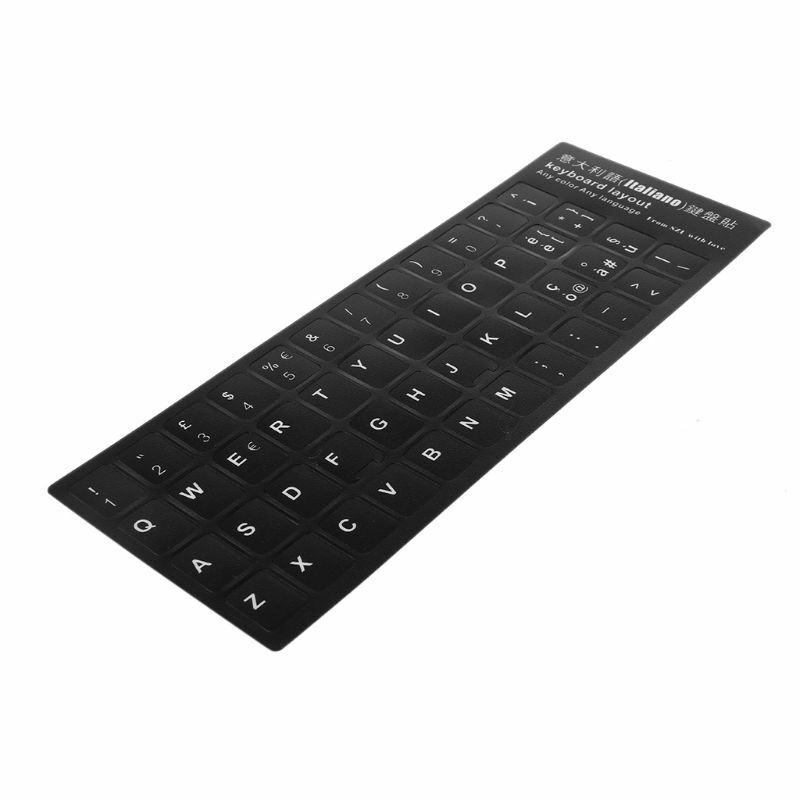 Durable Russian/French/Spanish/Japanese/German/Arabic/Korean/Italian Keyboard Language Sticker Black White Drop Shipping
