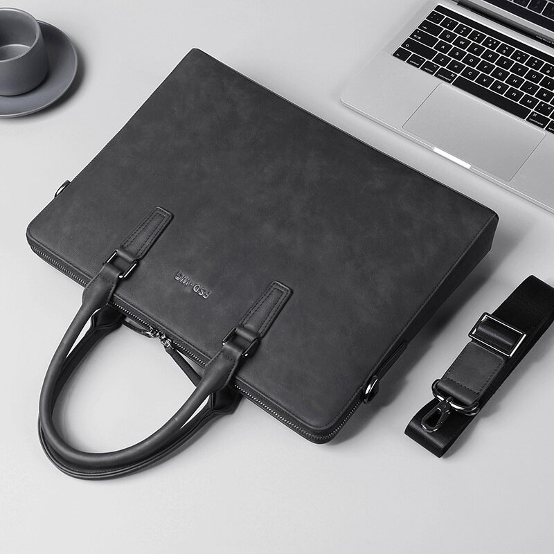 Fashion Frosting Leather Briefcase For Men Business Handbag Male High Quality Shoulder Messenger Bag Daily Laptop Bag