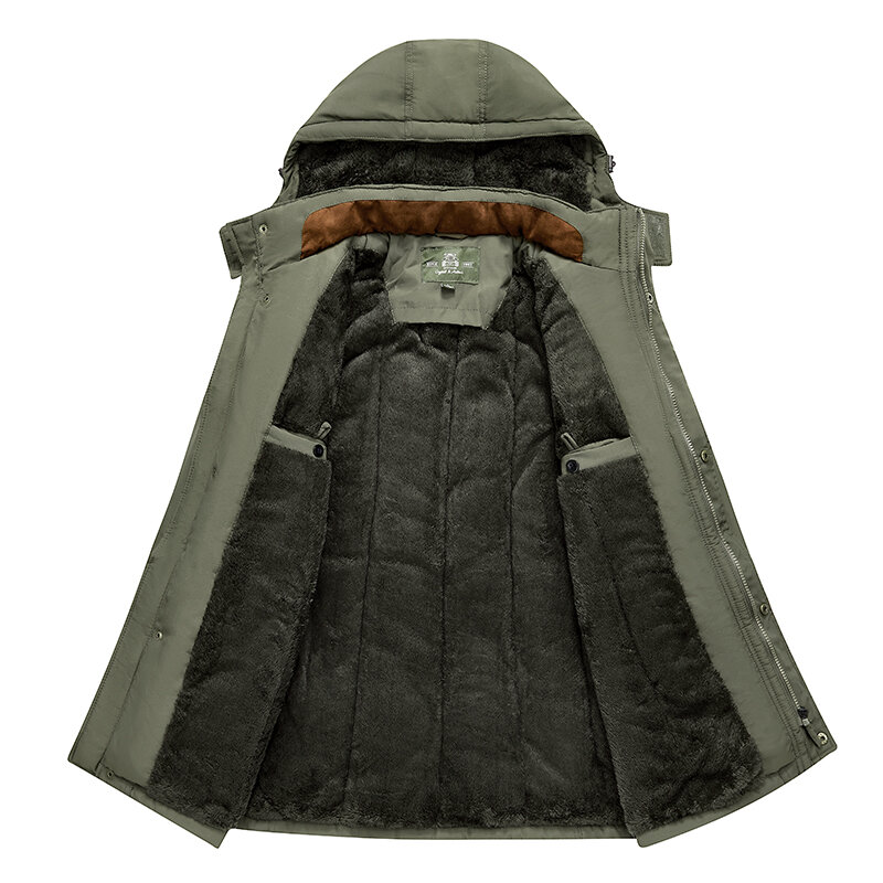 Chaqueta militar con capucha para hombre, Parkas cálidas y gruesas a prueba de viento, abrigo a la moda, 6XL talla grande, alta calidad, invierno, nuevo