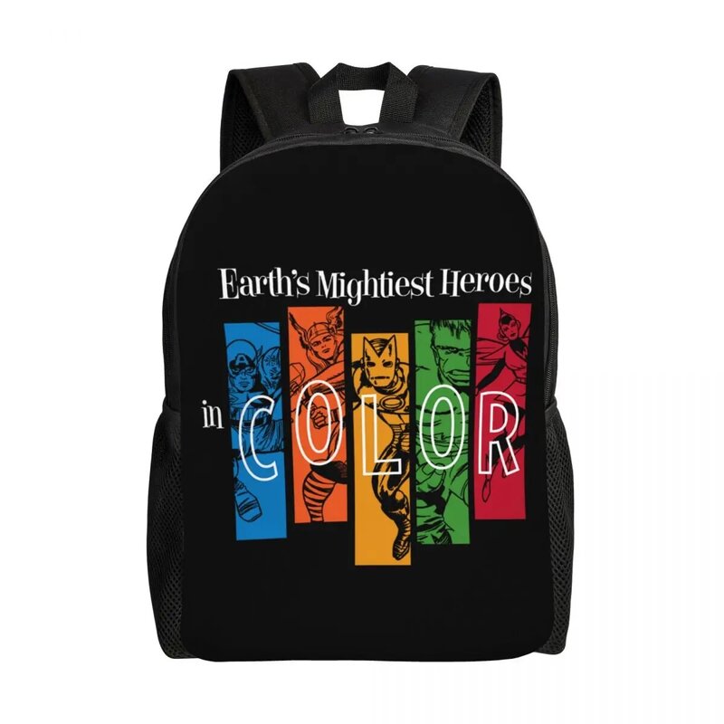 Рюкзак с супергероями Капитана Америки для девочек и мальчиков, школьный дорожный ранец с принтом Человека-паука для колледжа, сумка для книг для ноутбука 15 дюймов