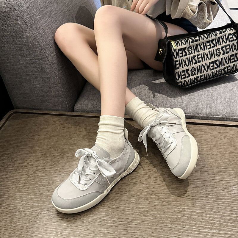2024outdoor Fashion Sports Low-heeled Vulcanized Shoes Spring New Color Matching Comfortable Non-slip Shallow Mouth Sports Shoes