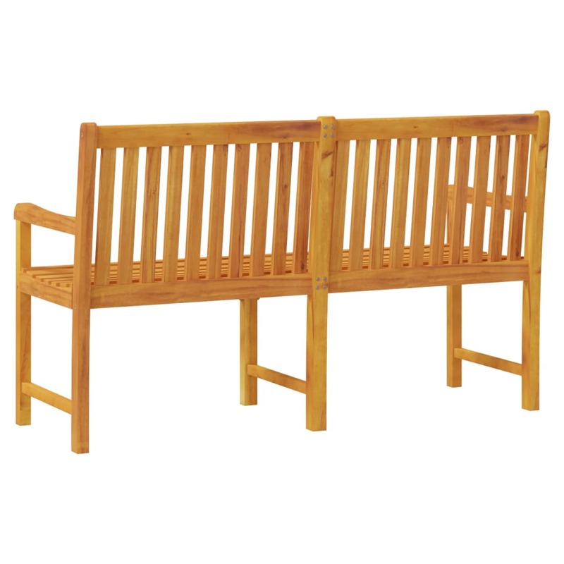 Panca da giardino 59.1 "x 21.9" x 35.4 "sedia da esterno in legno massello di Acacia mobili da portico