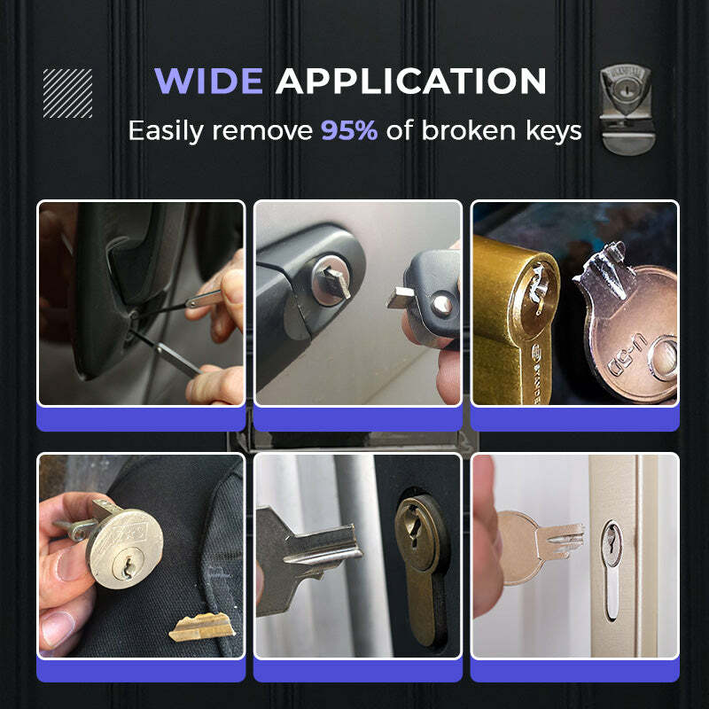 Mintiml®Kit de desmontaje de llave rota, herramientas de cerrajero, paquete de herramientas de reparación de bloqueo, fácil de sacar las llaves rotas