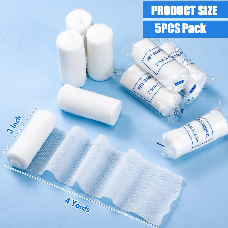 PBT Elastic Bandage Medical Supplies Conforming First Aid Gauze For Wound Dressing Emergency Care