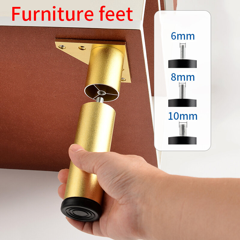 Sekrup kaki mebel M8 M6 M10 kaki Sofa dapat diatur kaki meja mengangkat kaki mesin cuci kulkas TV