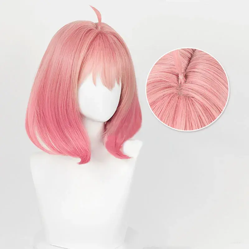 Anya Forger SPY FAMIY Anime Spy Family Gradient Pink Cosplay Wig Heat Resistant Synthetic Hair Wigs
