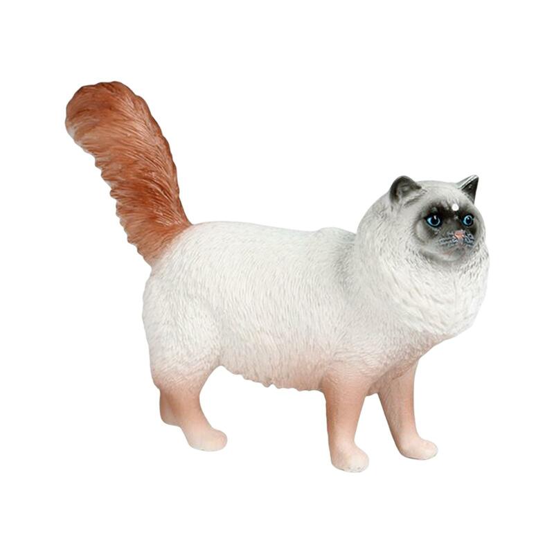 Figura miniatura gato simulação para Housewarming, pequenos animais, 2-6Pack