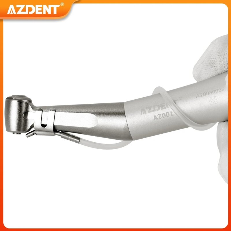 1PC AZDENT Dental Low Speed Handpiece 1:1 Contra Angle for ø2.35mm CA Burs Push Button Straight NoseCone Air Motor 2/4 Holes