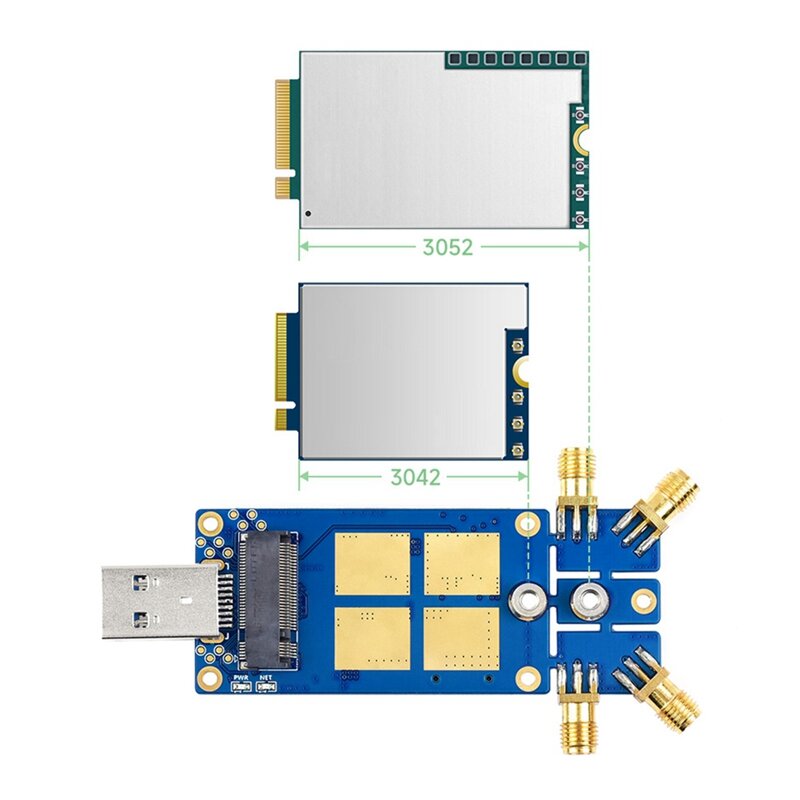 Аксессуары для модуля флэш-памяти, 4 антенны, порт USB3.1, радиатор из алюминиевого сплава, интерфейс M.2 Key B