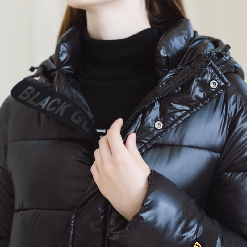 Высококачественные зимние куртки для женщин, новая модная Толстая теплая Длинная женская куртка Prakas с капюшоном и хлопковой подкладкой, зимнее пальто
