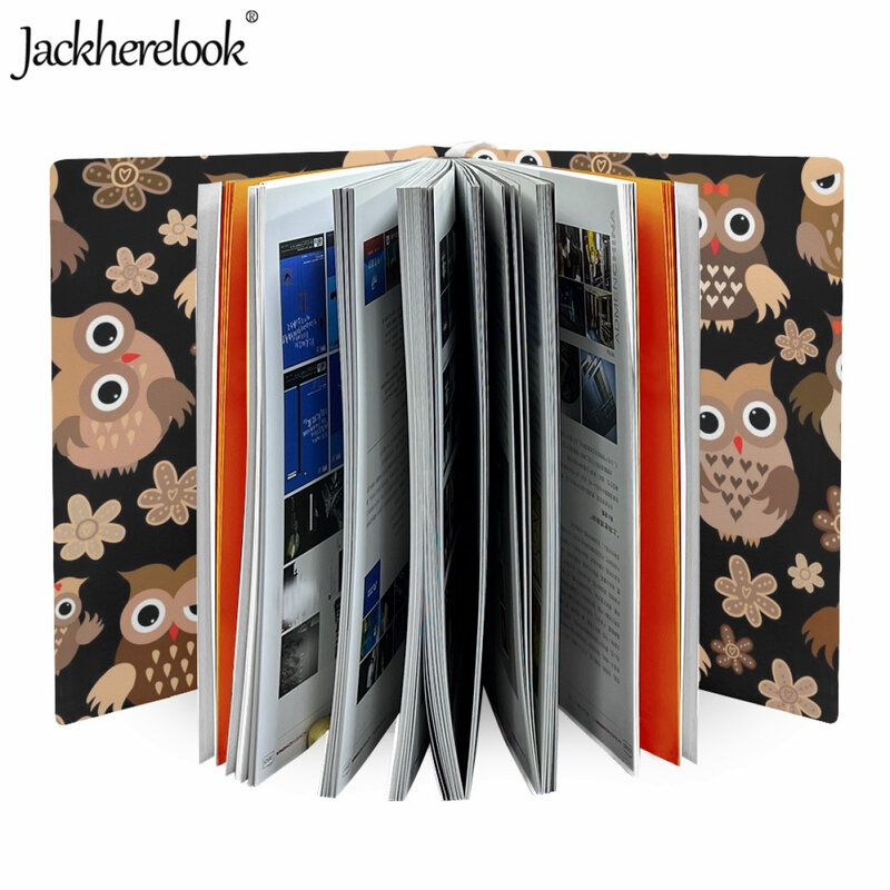 Bookbag materiale scolastico copertina del libro per studenti Cartoon Owl Pattern Print copertina protettiva per libri di testo 9-11 pollici custodia per libri personalizzata