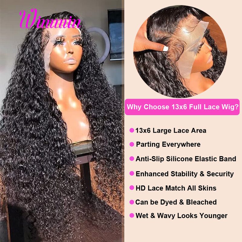 13x6 HD Lace Frontal Wig Water Wave Glueless Wig Human Hair 5x5 HD Lace Closure Wig 250 Density 13x4 Full Lace Frontal Wigs