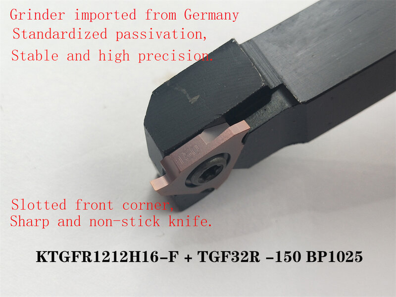 1x KTGFR1212H16-F + scanalatura triangolare 1 pz TGF32R 150 BP1025 scanalatura superficiale CNC 1.5mm