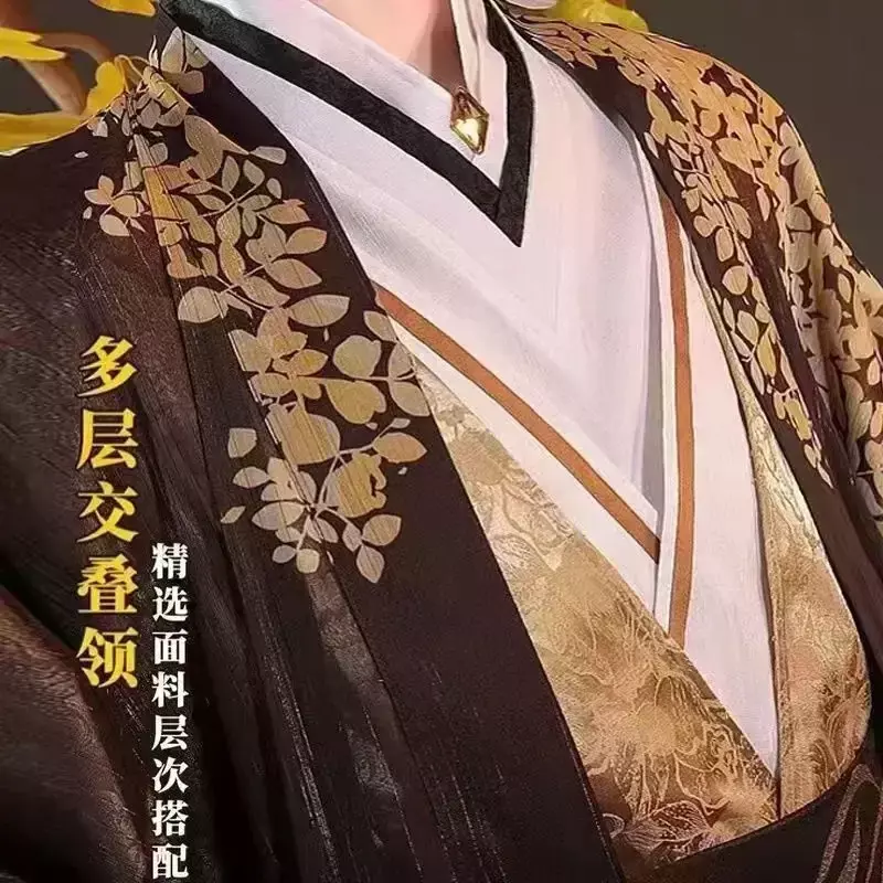 Genshin impact Zhongli Cosplay para hombre, ropa china hanfu, linternas de cosplay que brillan en la sombra, impresionante niño Estudiante Adulto hanfu