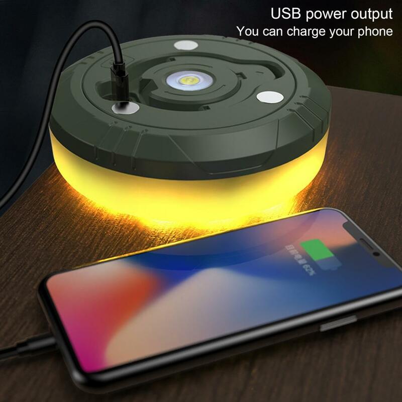 Tira de luz LED retrátil com magnético, alto brilho, USB recarregável, impermeável, camping, fada, ao ar livre, ip44