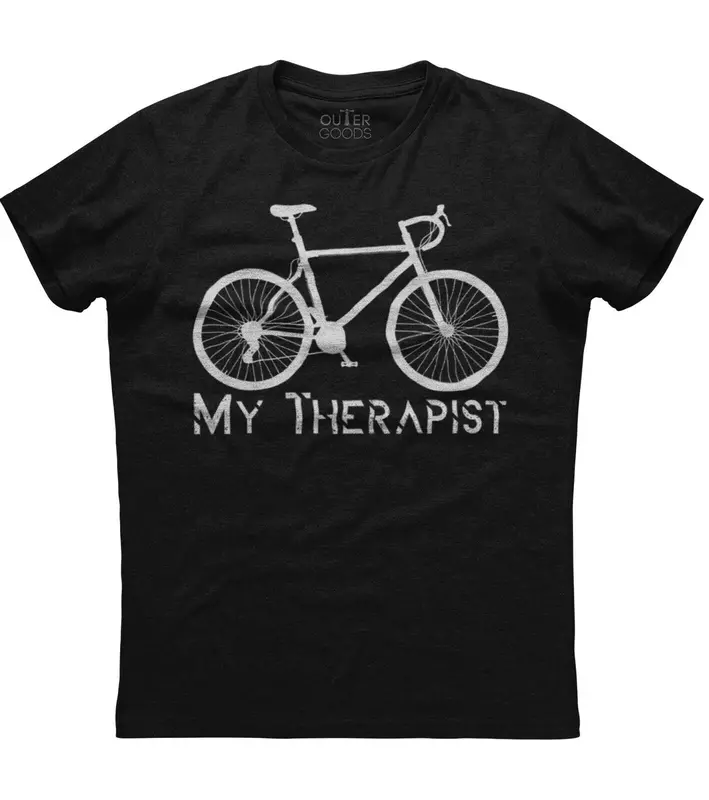 Kaus Motivasi Bersepeda Terapis Saya. Kaus Pria Lengan Pendek Leher-o Katun Musim Panas Baru S-3XL