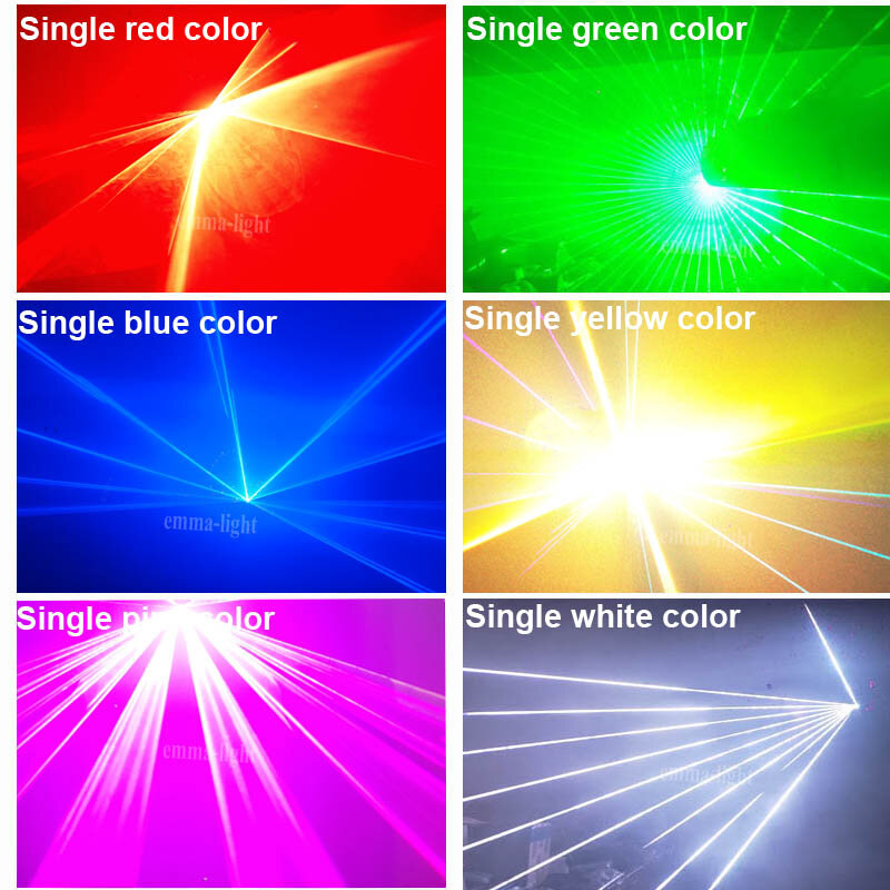 EMMA-Full Color Projetor Efeito 3D, 3000 MW, RGB Laser Scanner Luzes, DJ, Festa, Bar, Disco, Iluminação de Palco