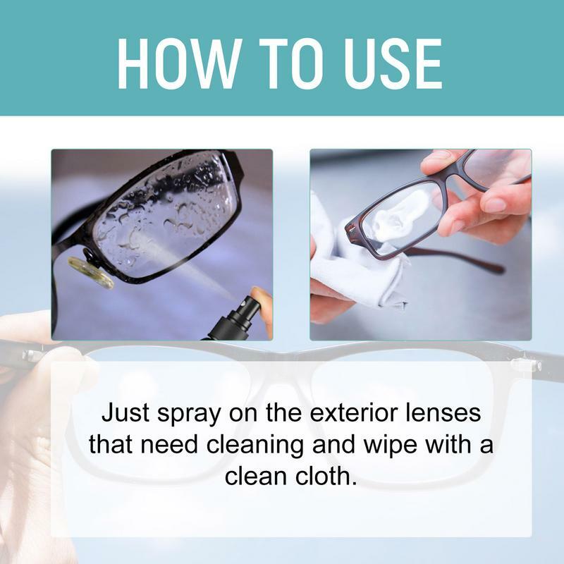Eyeglass Lens Cleaner Spray 100ml Lens Cleaning Solution With Lens Cleaner Cloth Eyeglass Lens Cleaner Spray Kit For All Lenses