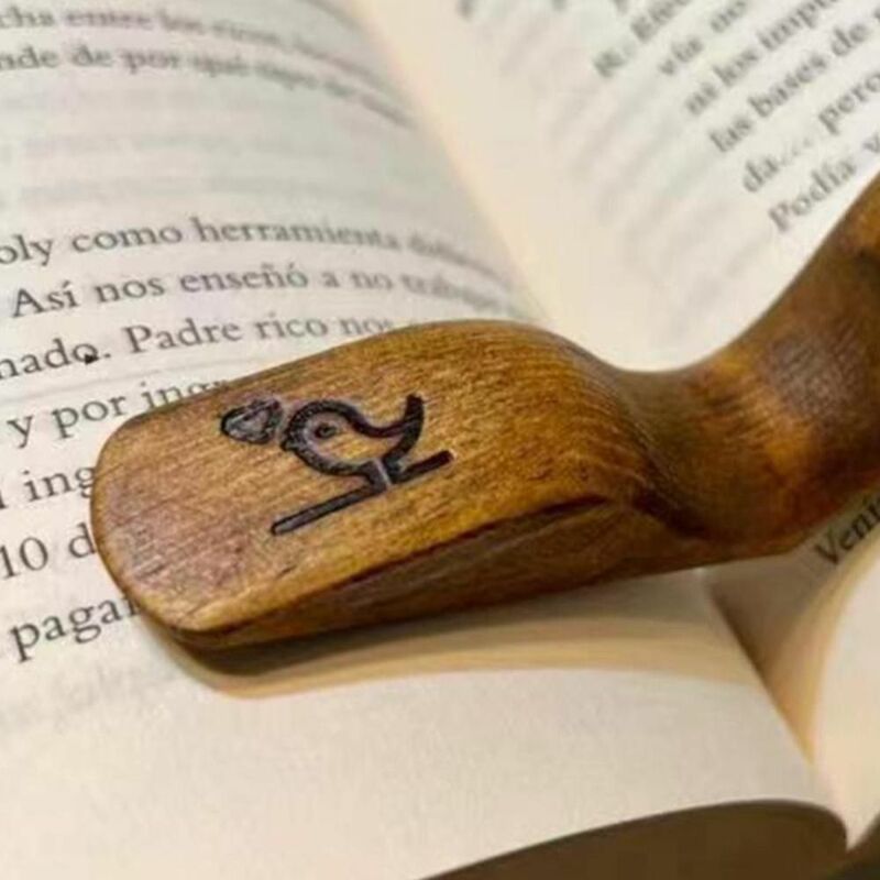 Comodo segnalibro per il pollice creativo in legno con una mano per leggere il libro supporto per il libro del pollice amanti del libro dell'ufficio