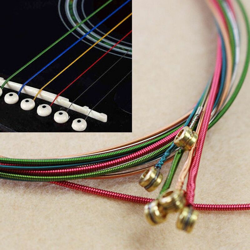 Gloednieuw Licht Regenboog Staal Materiaal Muziekinstrument Onderdelen E-A Akoestische Gitaarsnaren
