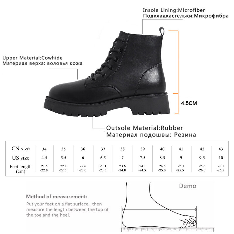 GMQM-Ankle Boots de plataforma de couro genuíno feminino, sola grossa, sapato com cordões, luxuoso quente, estilo britânico, nova moda, outono e inverno