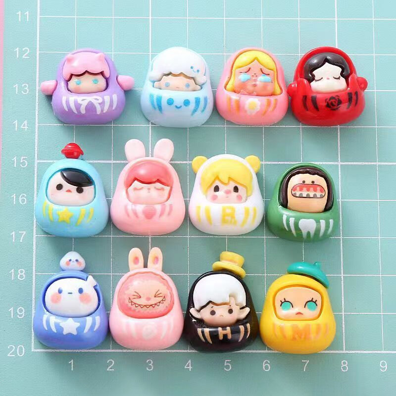 Cartoon Character Resin Key Chain Pendant For Girls Backpack Keyring Charm Headphone Case Hanging Accessories Creative Gifts
