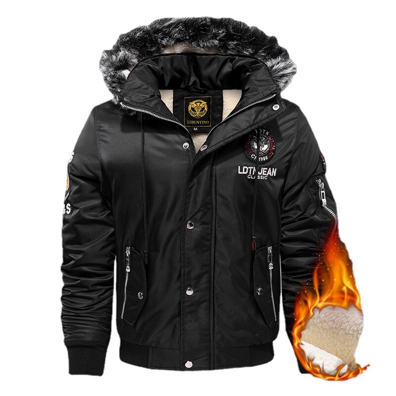 メンズカジュアル冬コート,フード付きフィットジャケット,ウォームコート,4枚,新作コレクション