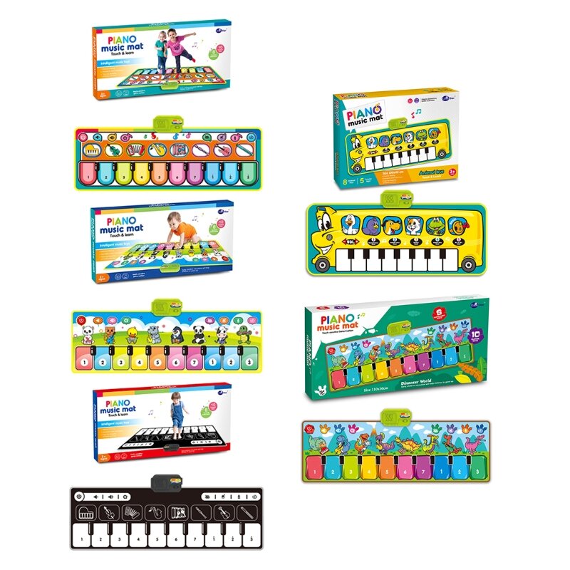 4XBD 바닥 피아노 매트 키보드 댄스 매트 장난감 악기/재생 기록 유치원 교육 보조 대화 형 어린이 Gi