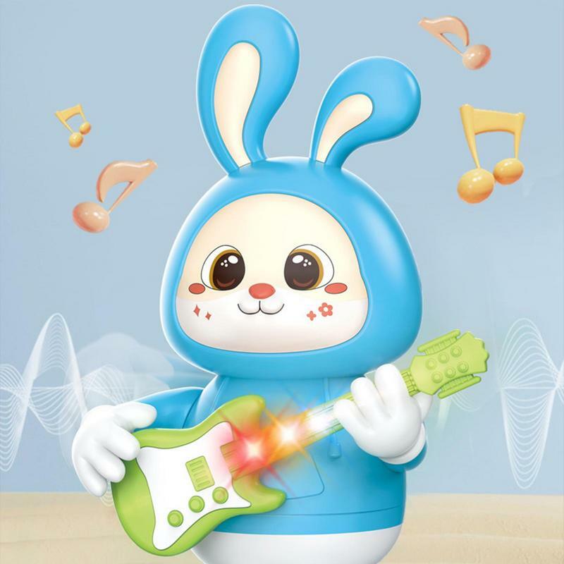Conejo de baile electrónico para niños, juguetes de Educación Temprana, muñecas de conejito con luz, regalo, lindo modelo de conejo