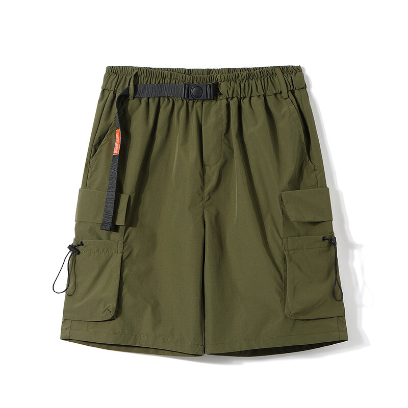 Pantalones cortos de carga para hombre, Shorts masculinos de secado rápido con múltiples bolsillos, rectos, de cinco puntos, ropa de calle Y2k, verano 2024
