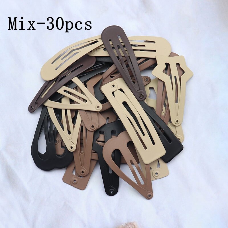 5Cm Mix Solid Color Metal Hairgrip Girls Snap Hair Clips For Children Baby Hair Accessories Women Barrettes Clip Pins