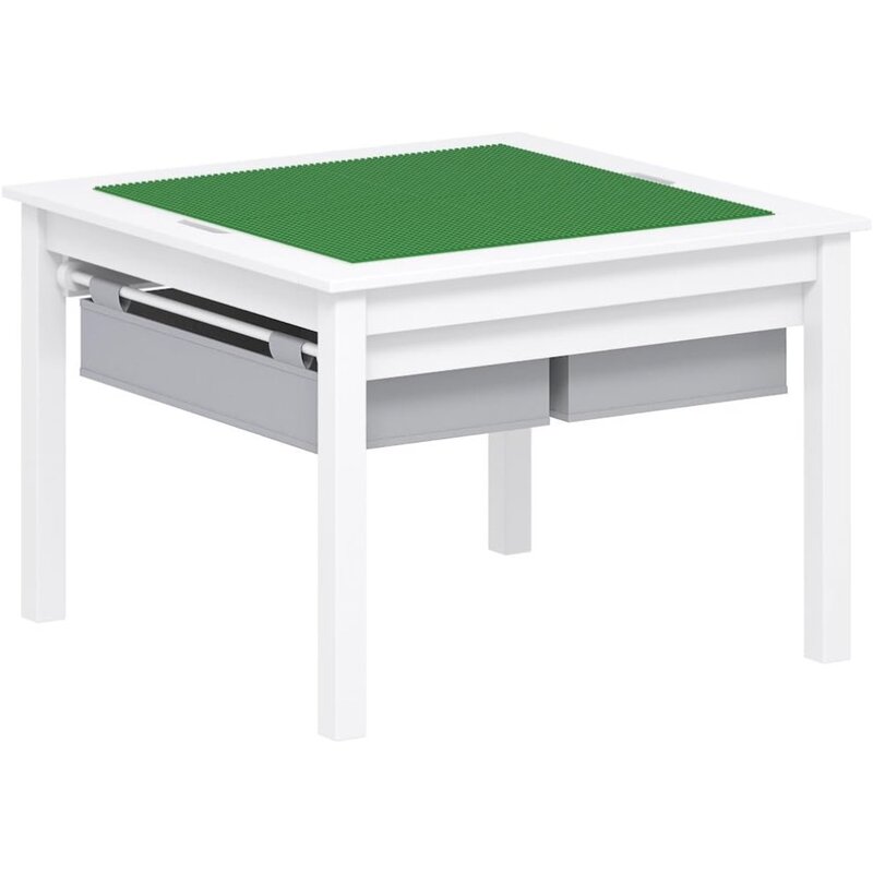طاولة لعب مع أدراج تخزين ، مدمجة في طبق ، أبيض ، 1 طفل