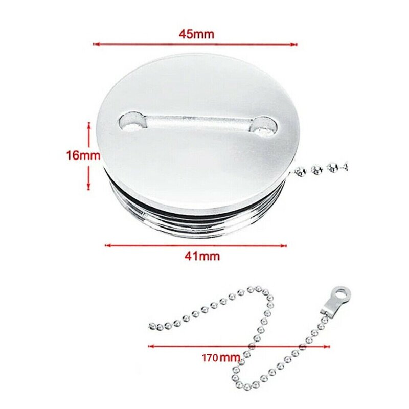 With Chain Deck Fill Replacement Cap Stainless Steel Fuel Water Gass Replacement Cap Corrosion Resistance Mirror polished