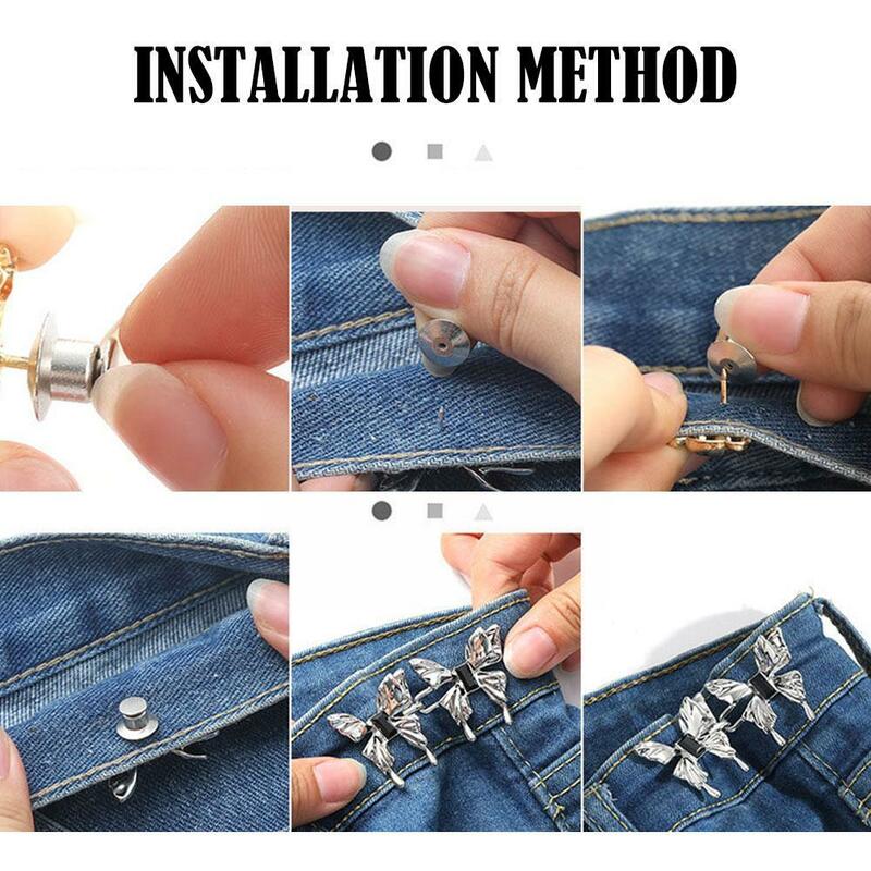 Adjustable Waist Tighting Pin Women Alloy Brooch Buckles Pants Waist Pin Pins Button Button Jeans Coat Vintage Jean Detacha M5W5