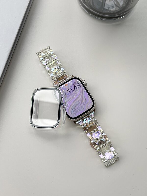 Apple Watchケース用ガラス,iwatchシリーズ用強化バンパー8 7 6 SE 5 4 3