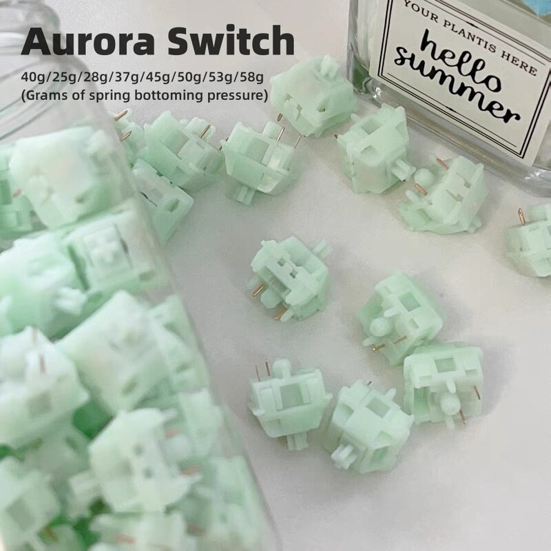 Aurora-Interrupteurs linéaires HiFi à 5 broches pour clavier mécanique remplaçable à chaud, bricolage personnalisé de bureau, 34g, 25g, 28g, 37g, 45g, 50g, 53g, 58g