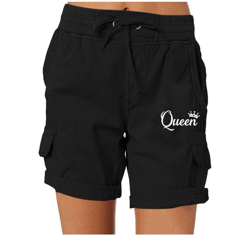 Moda Rainha Impresso Shorts Carga Das Mulheres Stretch Golf Shorts Ativos Trabalho Shorts de Verão Ao Ar Livre com Bolsos