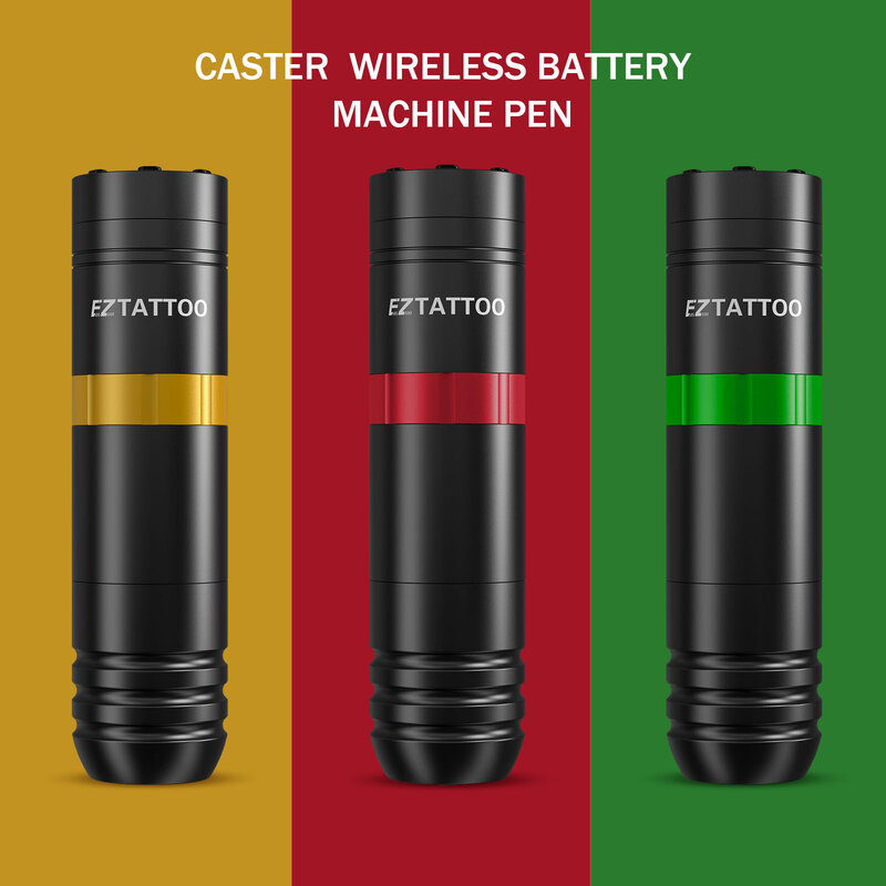 EZ 캐스터 무선 카트리지 문신 기계 펜, LED 디지털 디스플레이, 내구성 배터리 전원, 1500mAh 카트리지 바늘 용품