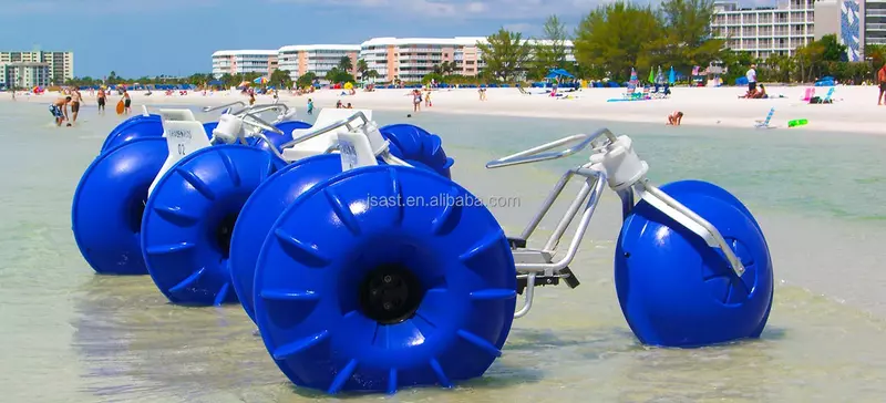 Fiberglass Material Water Trike para crianças e adultos, 3 rodas grandes triciclo de água, barco para pés, ciclo para peixes