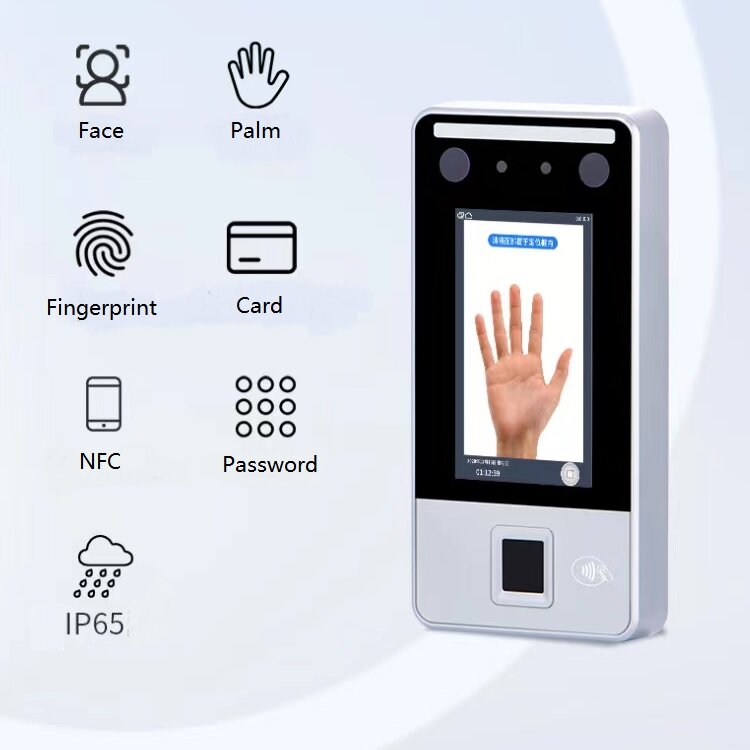 Biometric face recognition fingerpring reader machine and fingerprint access control with Palm Print and USB Download data