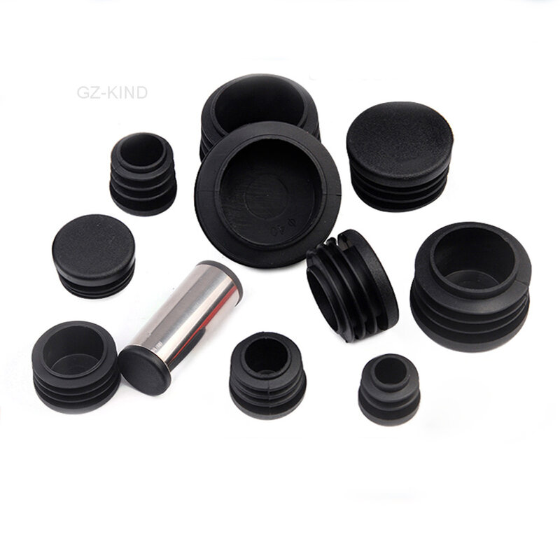 4 pcs Round Plastic Black Caps Pipe Caps Tubular Inserts Bung Plug 12/14/16/19/20/25/28/30/32/35/40/42/45/48/50mm