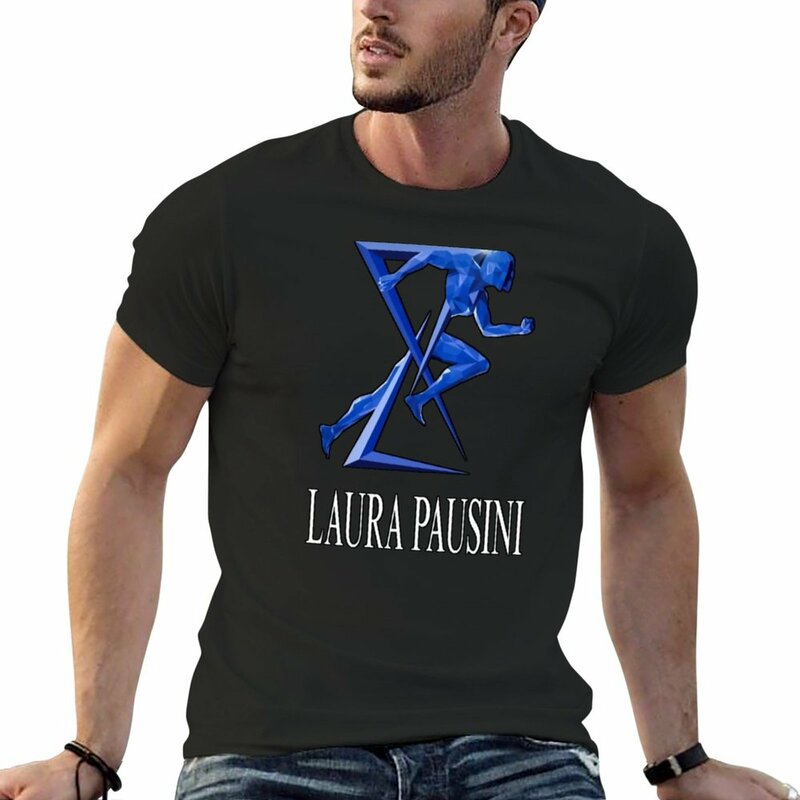 Kaus Laura Pausini baru kaus ukuran besar kaus pendek pria kaus grafis