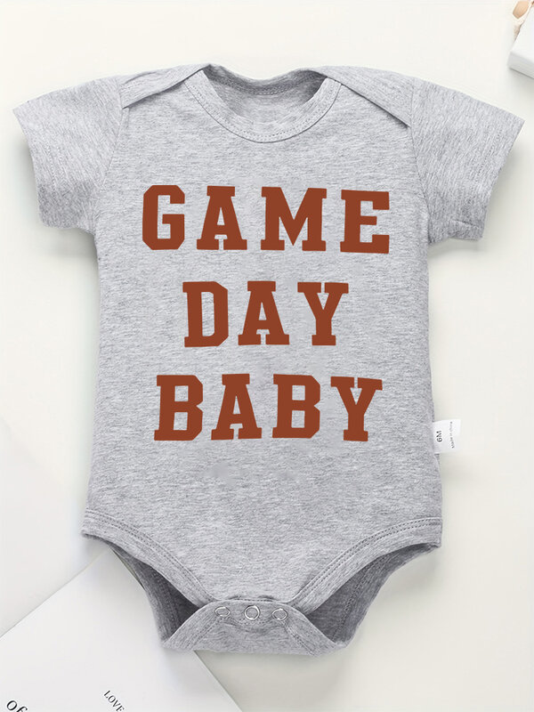 Game Day Baby Cotton Onesie Outdoor Play Casual Toddler Boy Girl Clothes O-neck Short Sleeve Bodysuit Infant Items Hot Sale