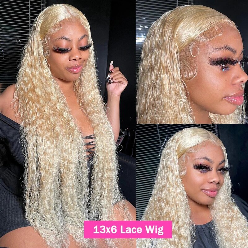 13x4 Transparent Curly 613 HD Lace Frontal Wig 13x6 Deep Wave Lace Front Wig Blonde colored human hair wigs Brazilian Wigs Sale