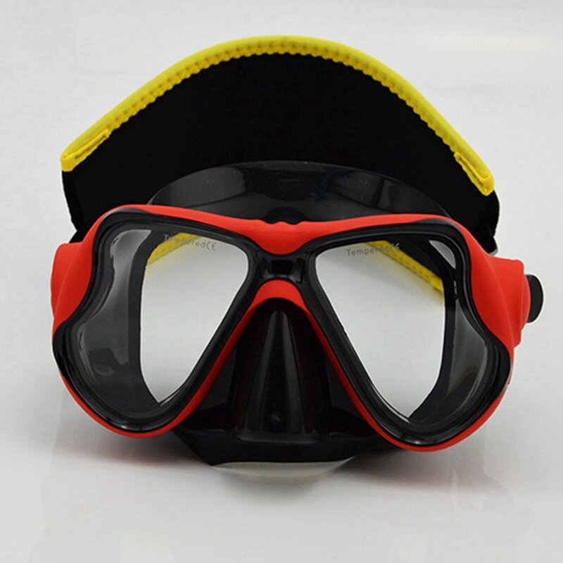MANTENHA O MERGULHO-Capa de máscara de mergulho, natação e surf, mergulho e mergulho, cinza preto e vermelho-branco, 2 PCs