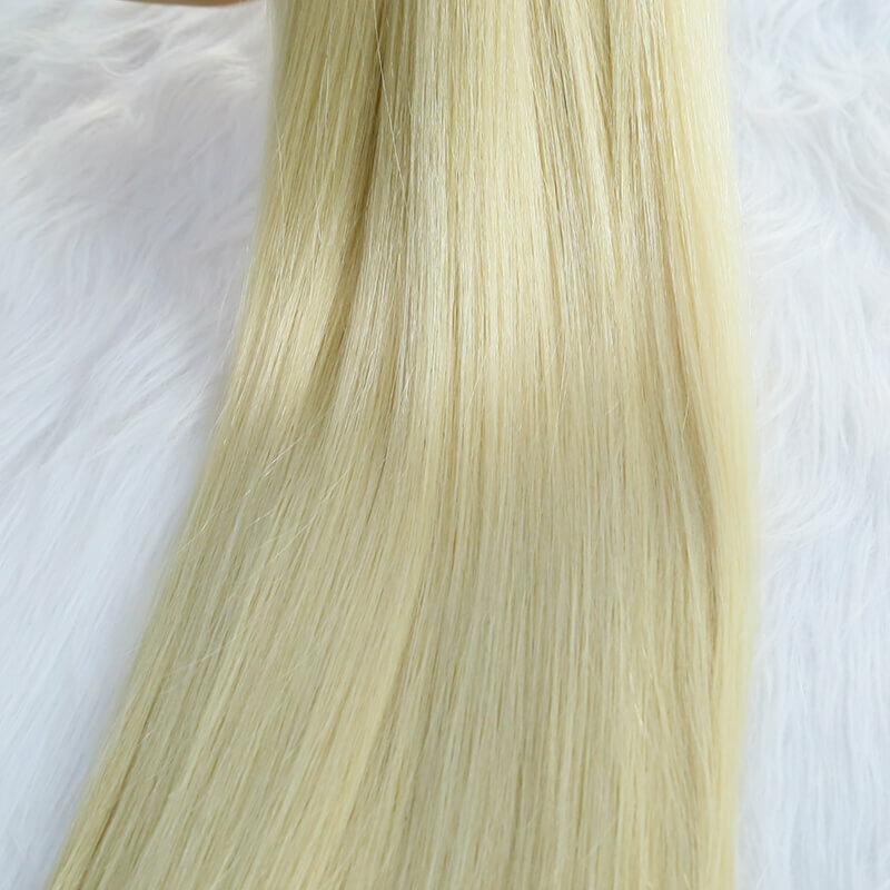 Naturalne proste przedłużanie doczepy z włosów ludzkich 100g/szt. Włosy hurtowo ludzkich włosów do splatania wiązek 12-24 Cal w kolorze blond