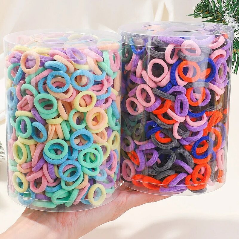 50pcs Hair Bands for Children Colorful Nylon Scrunchie Hair Ties Rubber Band Kids Daily Elastic Hair Band Girl Hair Accessories