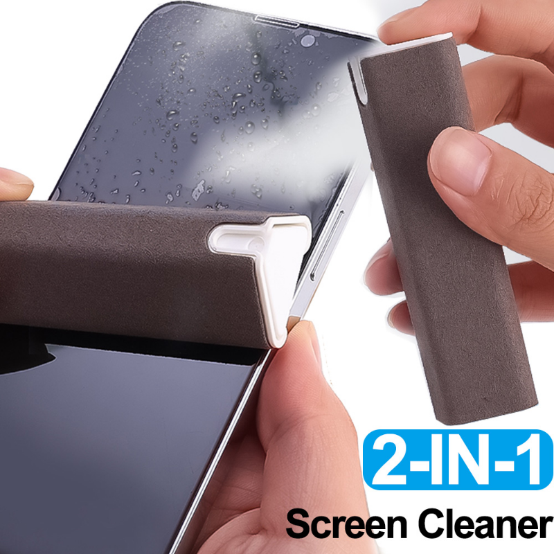 2-em-1 tela do telefone limpador spray garrafa computador tela remoção de poeira microfibra pano limpar conjunto ferramentas de limpeza para ipad iphone